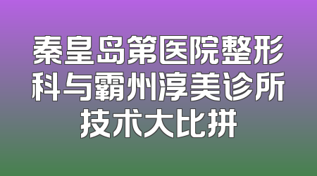 秦皇岛第医院整形科与霸州淳美诊所技术大比拼