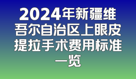 2024年新疆维吾尔自治区上眼皮提拉手术费用标准一览