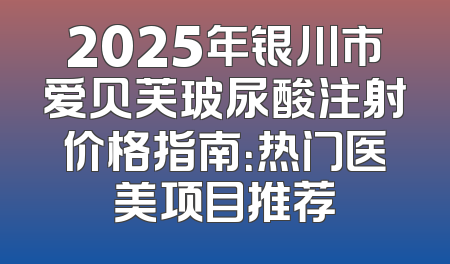 2025年银川市爱贝芙玻尿酸注射价格指南：热门医美项目推荐