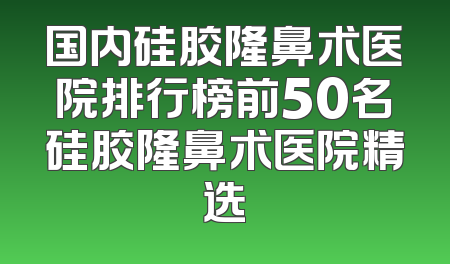 国内硅胶隆鼻术医院排行榜前50名硅胶隆鼻术医院精选