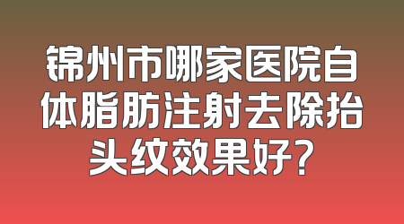 锦州市哪家医院自体脂肪注射去除抬头纹效果好？