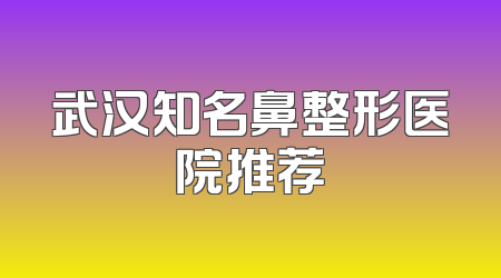 武汉知名鼻整形医院推荐