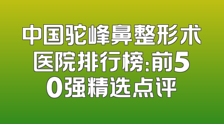 中国驼峰鼻整形术医院排行榜：前50强精选点评