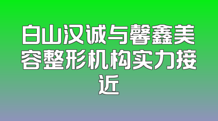 白山汉诚与馨鑫美容整形机构实力接近