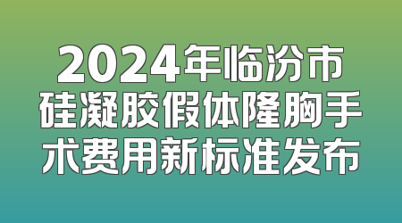 2024年临汾市硅凝胶假体隆胸手术费用新标准发布