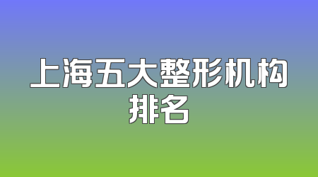 上海五大整形机构排名