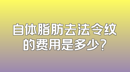 自体脂肪去法令纹的费用是多少？