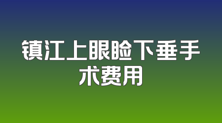 镇江上眼睑下垂手术费用