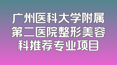 广州医科大学附属第二医院整形美容科推荐专业项目