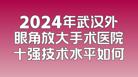 2024年武汉外眼角放大手术医院十强技术水平如何