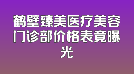 鹤壁臻美医疗美容门诊部价格表竟曝光