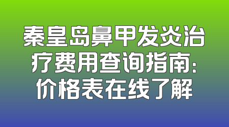 秦皇岛鼻甲发炎治疗费用查询指南：价格表在线了解