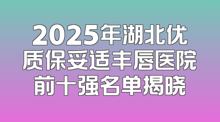 2025年湖北优质保妥适丰唇医院前十强名单揭晓