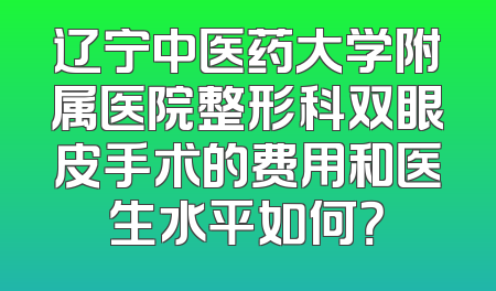 辽宁中医药大学附属医院整形科双眼皮手术的费用和医生水平如何？