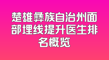 楚雄彝族自治州面部埋线提升医生排名概览