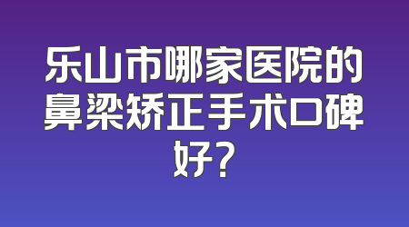 乐山市哪家医院的鼻梁矫正手术口碑好？