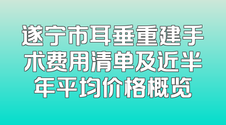 遂宁市耳垂重建手术费用清单及近半年平均价格概览