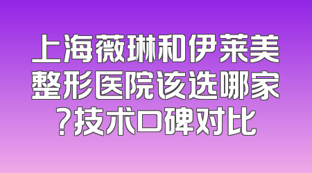 上海薇琳和伊莱美整形医院该选哪家？技术口碑对比