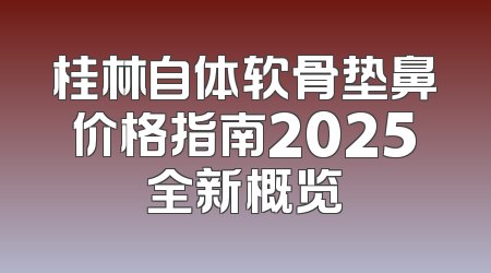 桂林自体软骨垫鼻价格指南2025全新概览