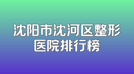 沈阳市沈河区整形医院排行榜