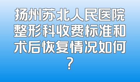 扬州苏北人民医院整形科收费标准和术后恢复情况如何？