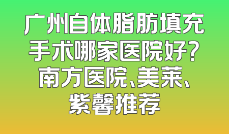 广州自体脂肪填充手术哪家医院好？南方医院、美莱、紫馨推荐