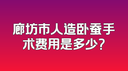廊坊市人造卧蚕手术费用是多少？