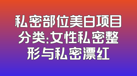 私密部位美白项目分类：女性私密整形与私密漂红