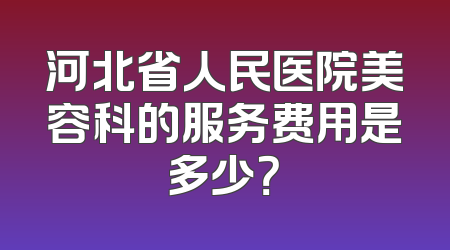 河北省人民医院美容科的服务费用是多少？