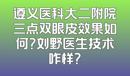 遵义医科大二附院三点双眼皮效果如何？刘野医生技术咋样？
