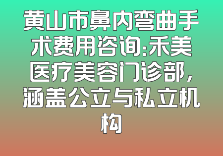 黄山市鼻内弯曲手术费用咨询：禾美医疗美容门诊部，涵盖公立与私立机构