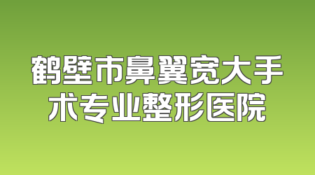 鹤壁市鼻翼宽大手术专业整形医院