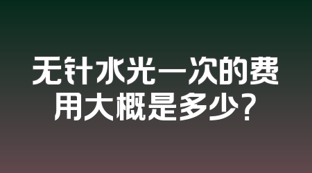 无针水光一次的费用大概是多少？