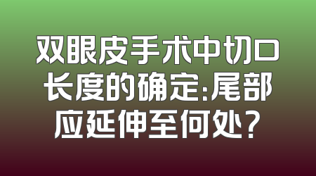 双眼皮手术中切口长度的确定：尾部应延伸至何处？