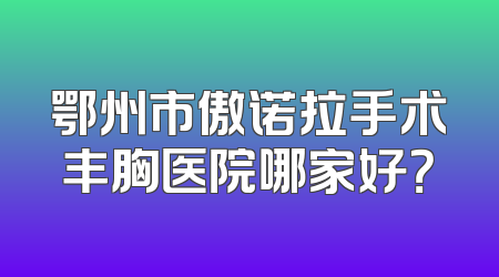 鄂州市傲诺拉手术丰胸医院哪家好？