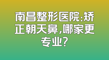 南昌整形医院：矫正朝天鼻，哪家更专业？