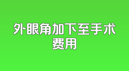 外眼角加下至手术费用