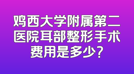 鸡西大学附属第二医院耳部整形手术费用是多少？