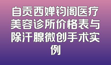 自贡西婵钧阁医疗美容诊所价格表与除汗腺微创手术实例