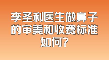 李圣利医生做鼻子的审美和收费标准如何？