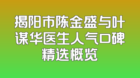 揭阳市陈金盛与叶谋华医生人气口碑精选概览