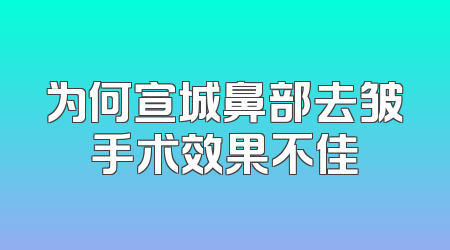 为何宣城鼻部去皱手术效果不佳