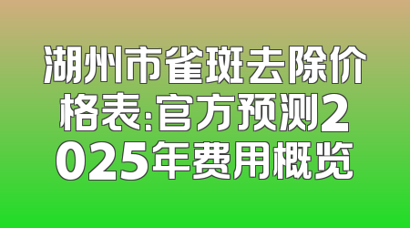 湖州市雀斑去除价格表：官方预测2025年费用概览