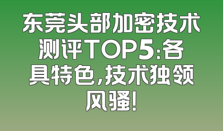 东莞头部加密技术测评TOP5：各具特色，技术独领风骚！