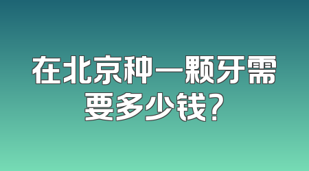 在北京种一颗牙需要多少钱？