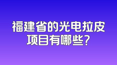 福建省的光电拉皮项目有哪些？