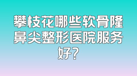 攀枝花哪些软骨隆鼻尖整形医院服务好？