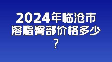 2024年临沧市溶脂臀部价格多少？