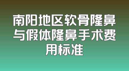 南阳地区软骨隆鼻与假体隆鼻手术费用标准