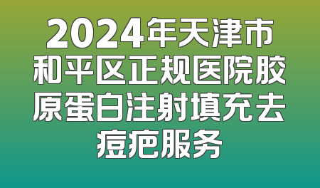 2024年天津市和平区正规医院胶原蛋白注射填充去痘疤服务